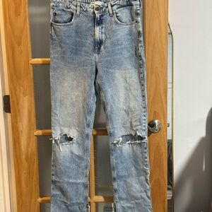 Zara Blue Distressed flare Jeans